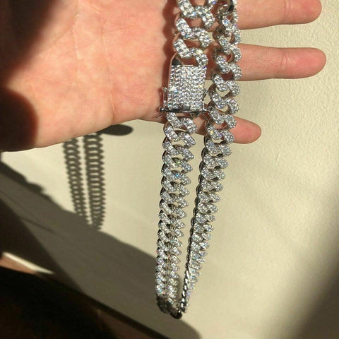 D Color Moissaite Diamond Cuban Chain