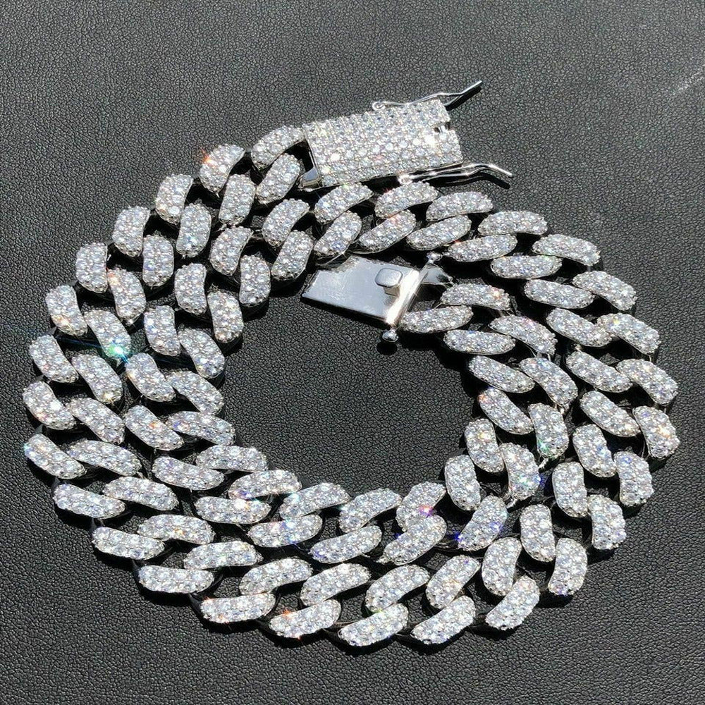 D Color Moissaite Diamond Cuban Chain