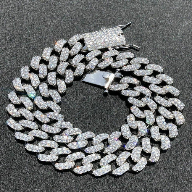 D Color Moissaite Diamond Cuban Chain