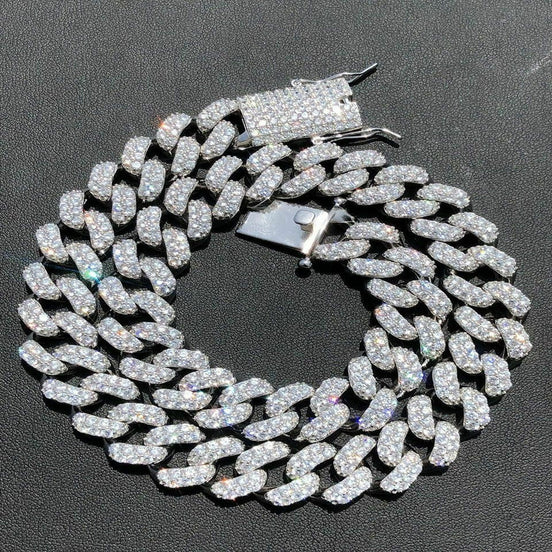 D Color Moissaite Diamond Cuban Chain