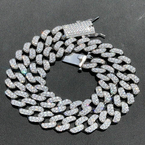D Color Moissaite Diamond Cuban Chain