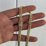 Yellow Gold Plated Moissanite Diamond Cuban Chain