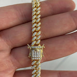 Yellow Gold Plated Moissanite Diamond Cuban Chain