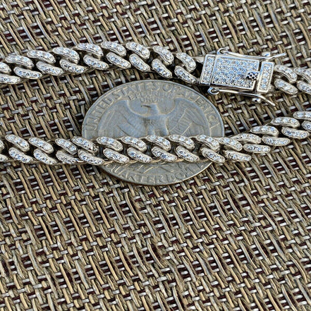 925 Sterling Silver Moissnaite Diamond Hip Hop Chain