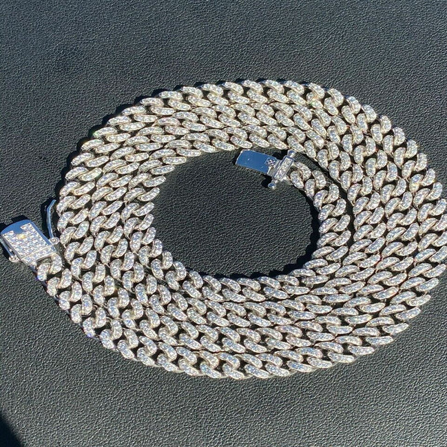 925 Sterling Silver Moissnaite Diamond Hip Hop Chain