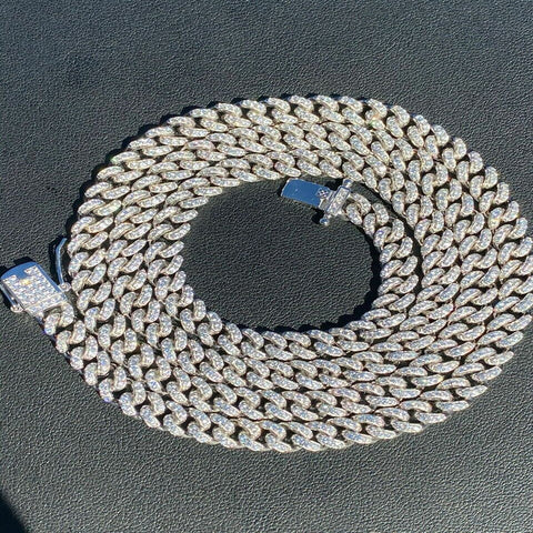 925 Sterling Silver Moissnaite Diamond Hip Hop Chain
