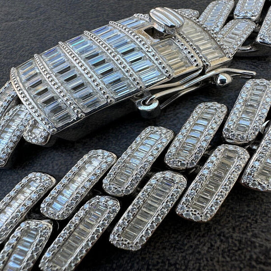 Colorless Moissanite Iced Out Cuba Link Chain