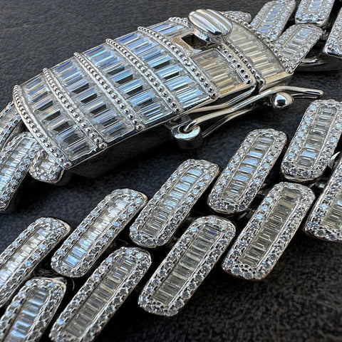 Colorless Moissanite Iced Out Cuba Link Chain