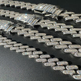 Colorless Moissanite Iced Out Cuba Link Chain