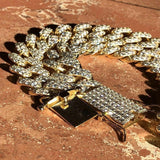 Yellow Gold Plated Custom Moissanite Cuban Chain For Men's