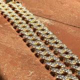 Yellow Gold Plated Custom Moissanite Cuban Chain For Men's