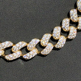 Yellow Gold Plated Custom Moissanite Cuban Chain For Men's