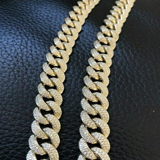 Iced Out Moissnaite Diamond Cuban Chain For Men's