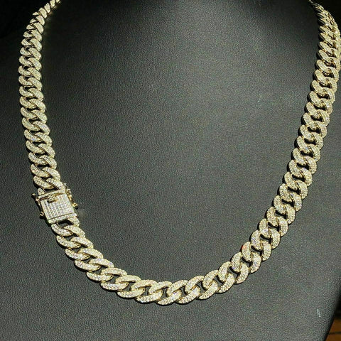 Iced Out Moissnaite Diamond Cuban Chain For Men's