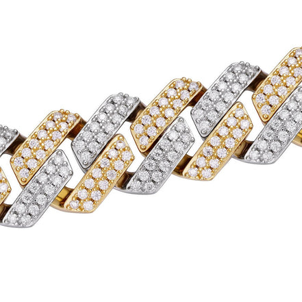 Dual Tone Moissanite Diamond Hip Hop Chain