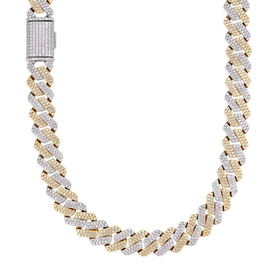 Dual Tone Moissanite Diamond Hip Hop Chain