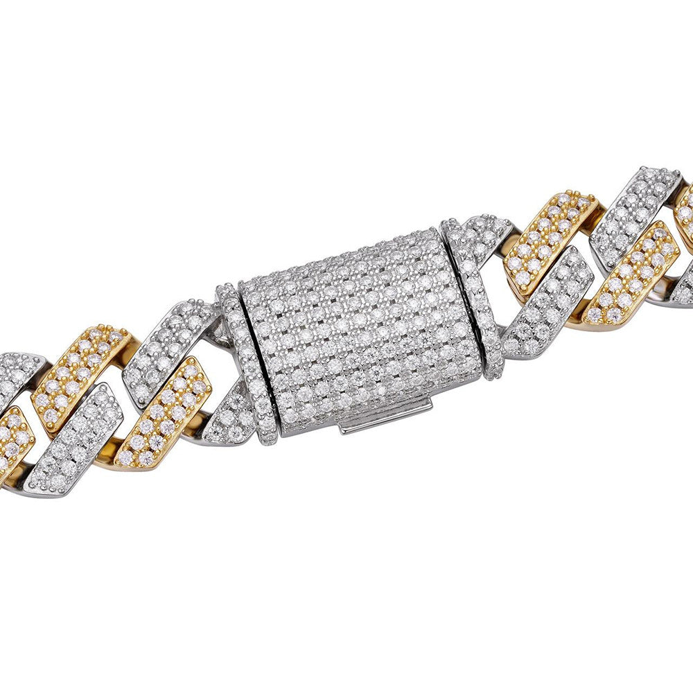 Dual Tone Moissanite Diamond Hip Hop Chain