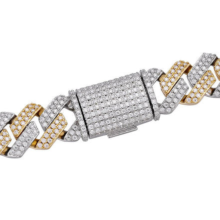 Dual Tone Moissanite Diamond Hip Hop Chain