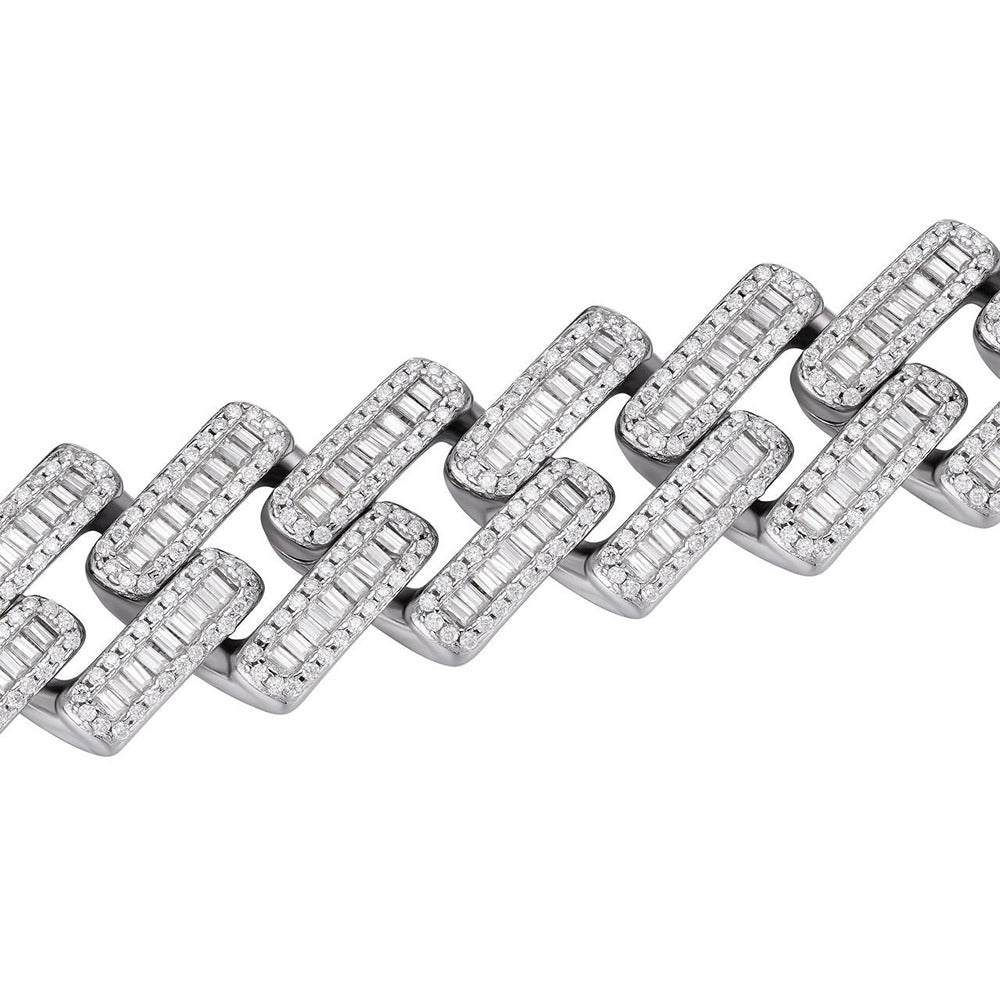 Colorless Moissanite Iced Out Cuba Link Chain