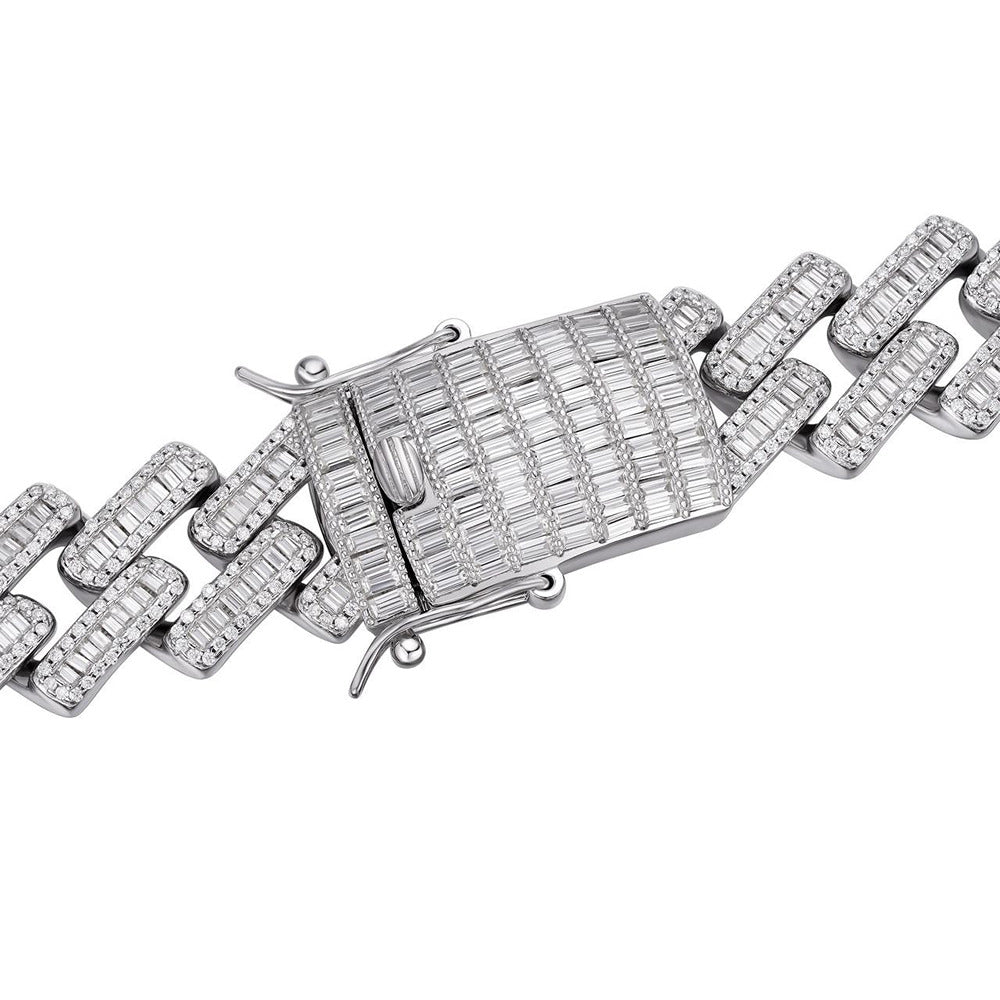 Colorless Moissanite Iced Out Cuba Link Chain