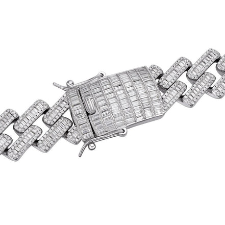 Colorless Moissanite Iced Out Cuba Link Chain