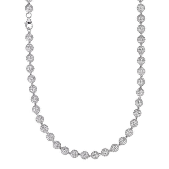D Color Moissanite Ball Link Chain For Men's