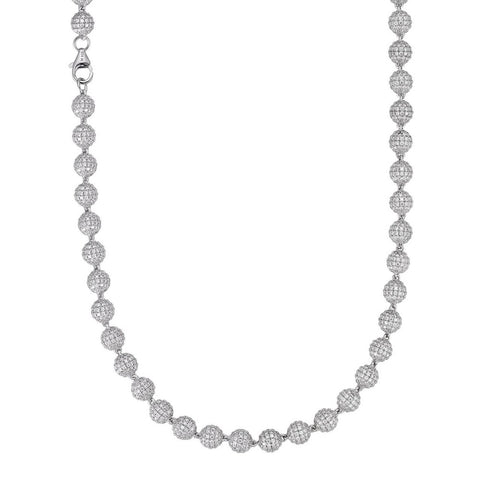 D Color Moissanite Ball Link Chain For Men's