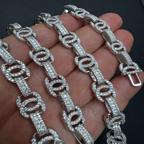 Moissanite Double C Custom Link Chain For Men's