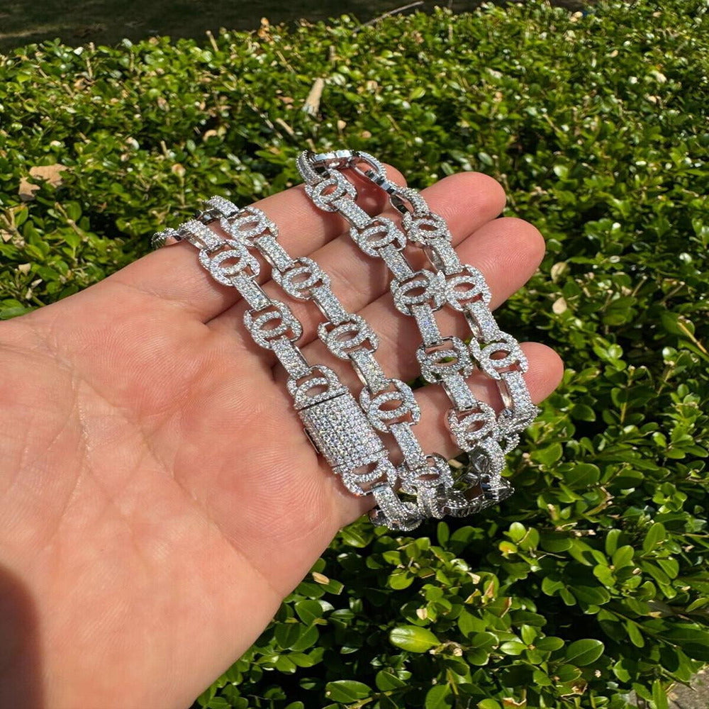 Moissanite Double C Custom Link Chain For Men's