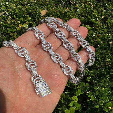 Moissanite Double C Custom Link Chain For Men's