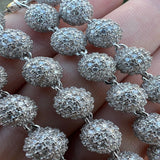 D Color Moissanite Ball Link Chain For Men's