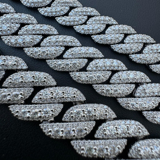 Round Cut D Color Moissanite Luxury Cuban Chain Gift For Men's