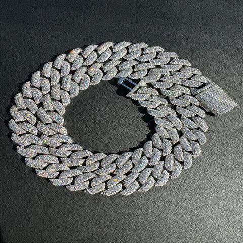 Round Cut D Color Moissanite Luxury Cuban Chain Gift For Men's
