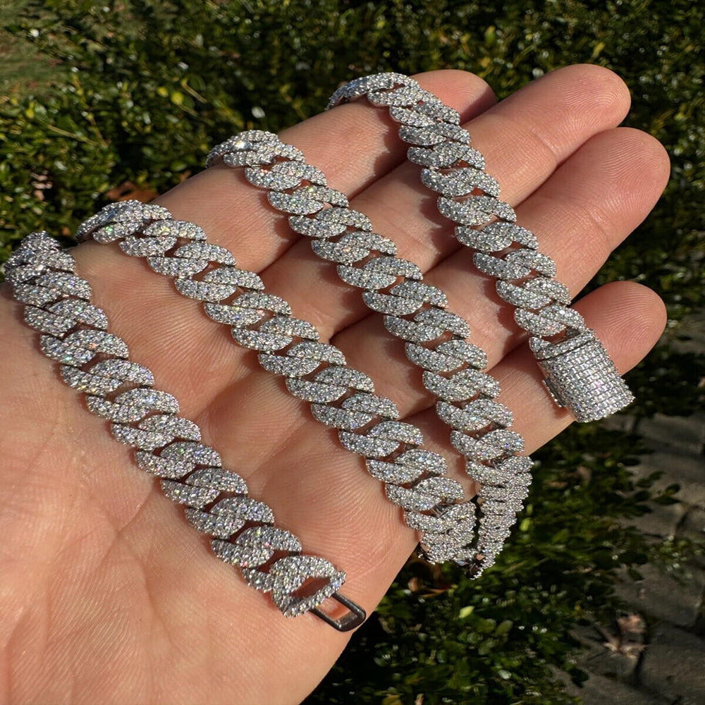 Round Cut D Color Moissanite Luxury Cuban Chain Gift For Men's
