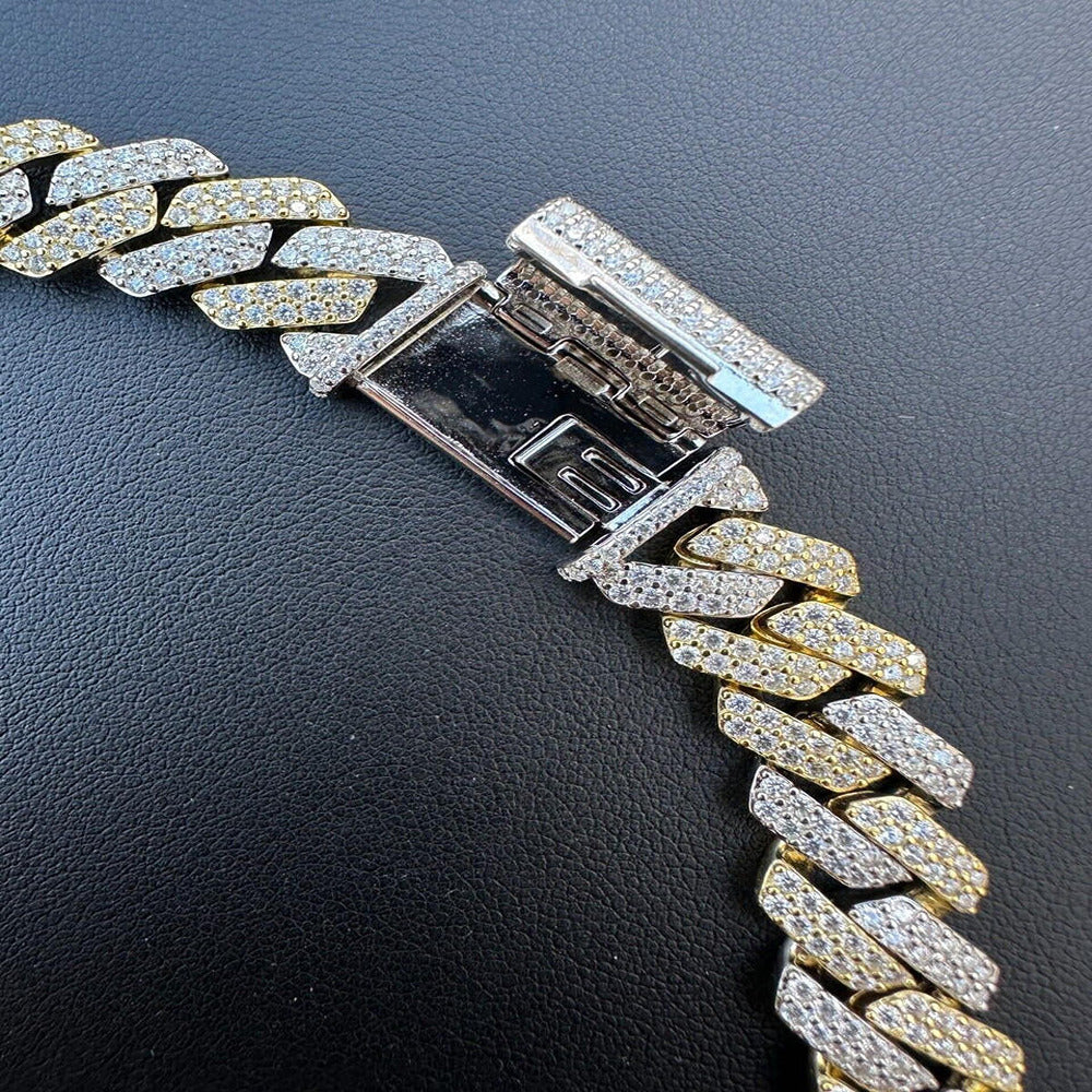 Dual Tone Moissanite Diamond Hip Hop Chain