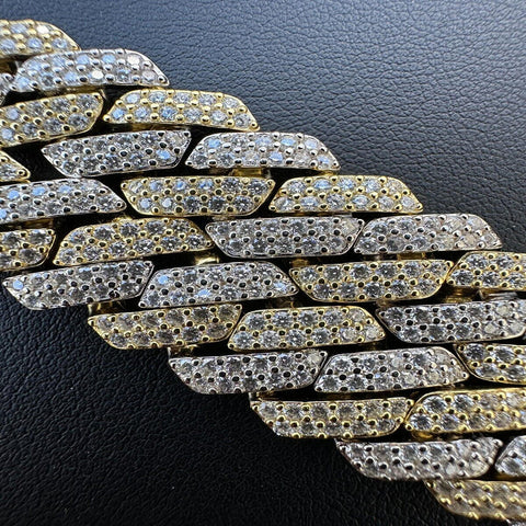 Dual Tone Moissanite Diamond Hip Hop Chain
