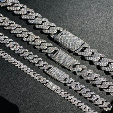 Iced Out Luxury Moissanite Cuban Link Chain