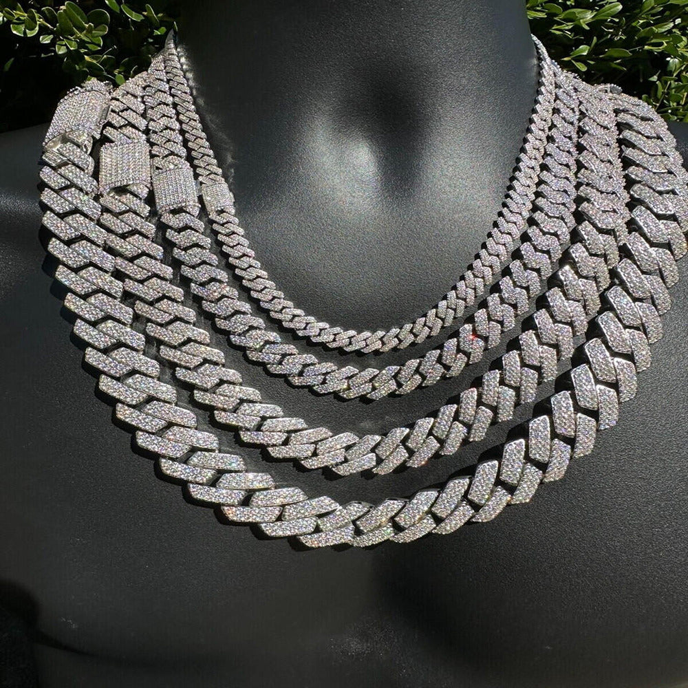Iced Out Luxury Moissanite Cuban Link Chain