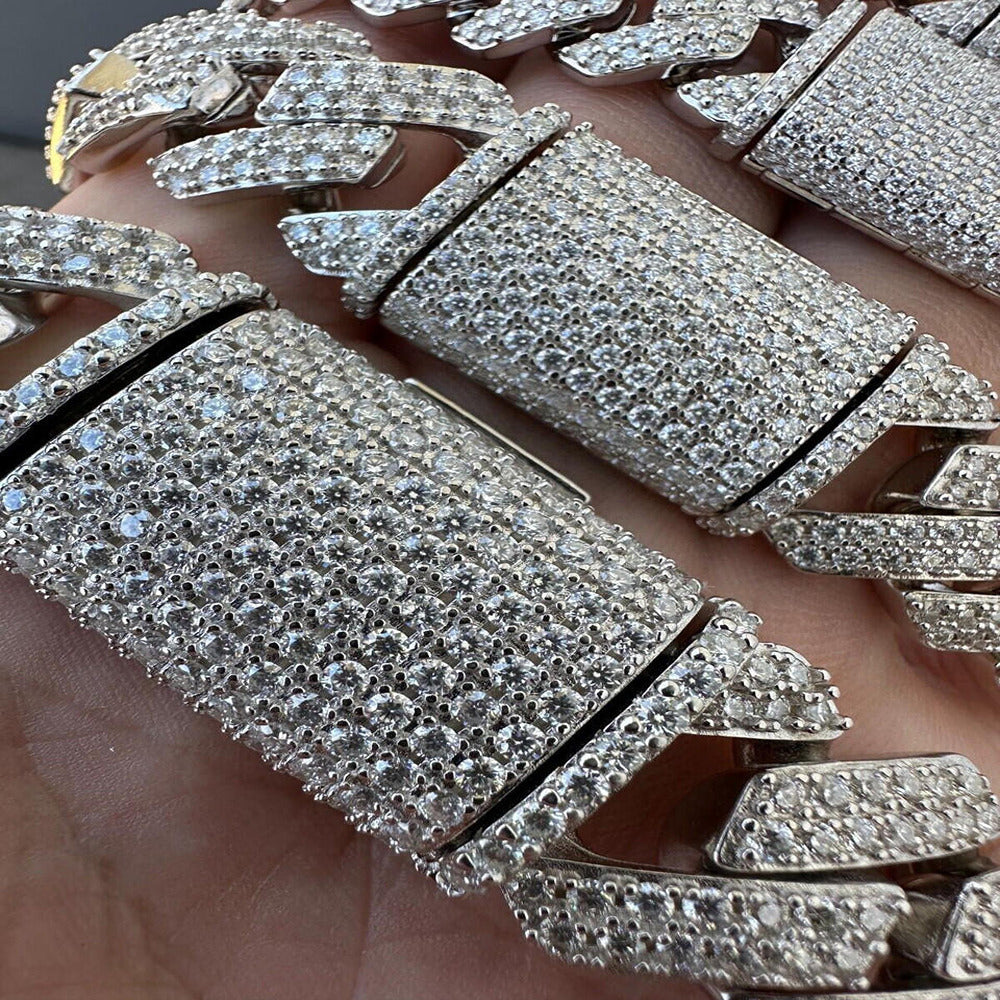 Iced Out Luxury Moissanite Cuban Link Chain