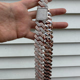 Dual Tone VVS1 Moissanite Diamond Cuban Link Chain
