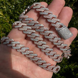 Dual Tone VVS1 Moissanite Diamond Cuban Link Chain