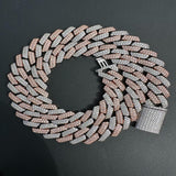Dual Tone VVS1 Moissanite Diamond Cuban Link Chain