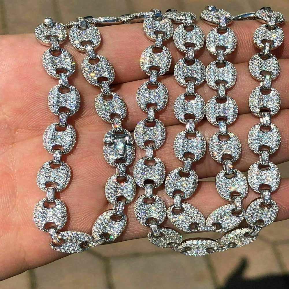 Moissanite Diamond Iced Out Puffed Chain For Men's