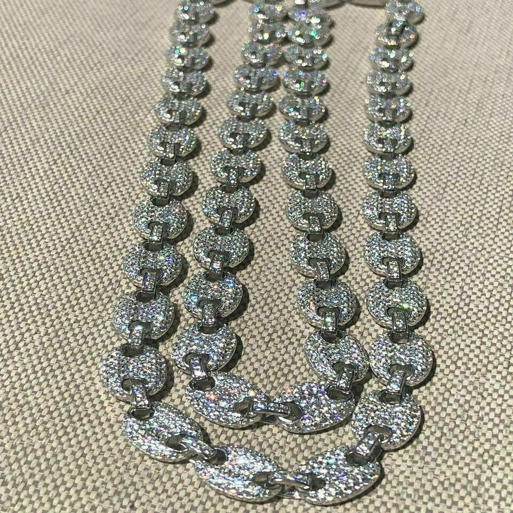 Moissanite Diamond Iced Out Puffed Chain For Men's