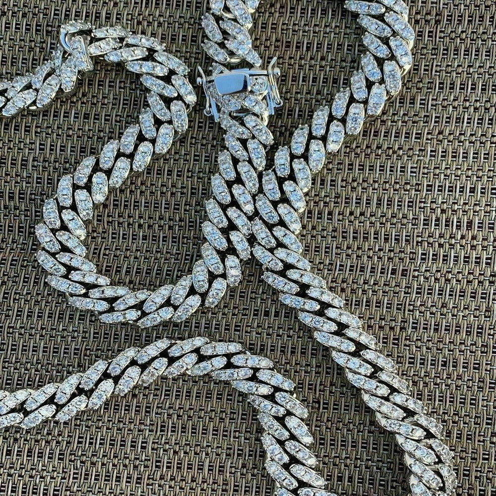 925 Silver Moissanite Diamond Chain