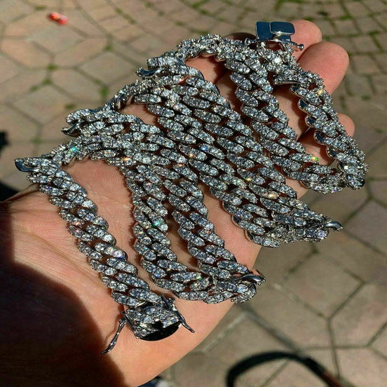 925 Silver Moissanite Diamond Chain