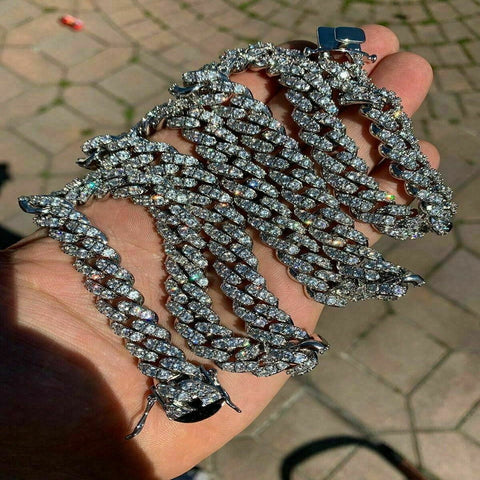 925 Silver Moissanite Diamond Chain