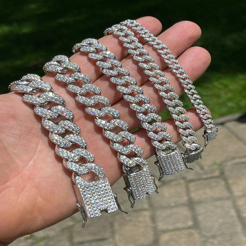Iced Out Moissanite Diamond Cuban Chain