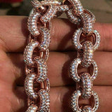 Elongated Rolo Link Chain Moissnaite Diamond Chain