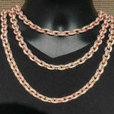 Elongated Rolo Link Chain Moissnaite Diamond Chain